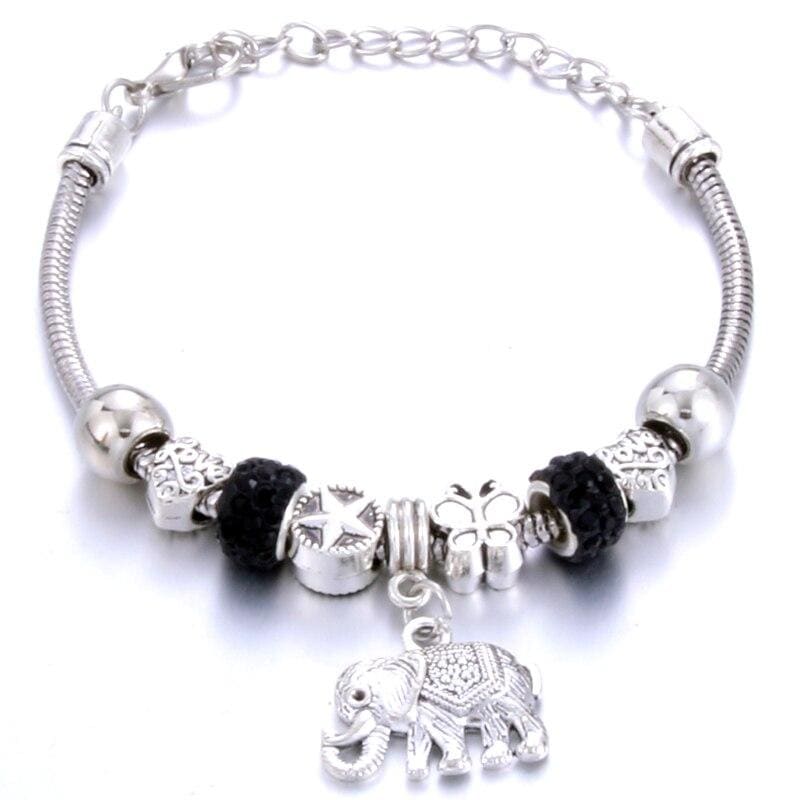 Bracelet Animaux <br> Éléphant Noir - Animaux du Monde