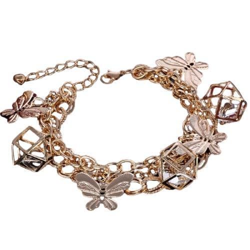 Bracelet Animaux <br> Papillon Or Rose - Animaux du Monde