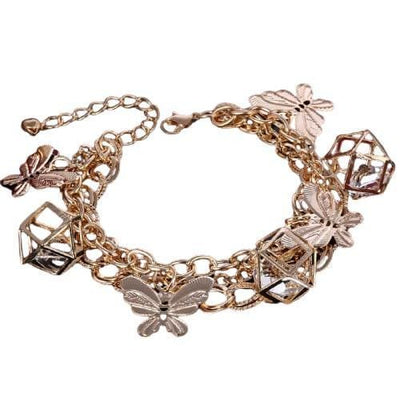 Bracelet Animaux <br> Papillon Or Rose - Animaux du Monde