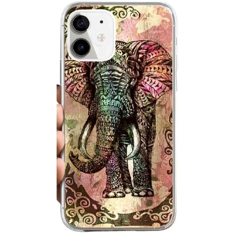 Coque iPhone Animaux <br> avec Éléphant - Animaux du Monde