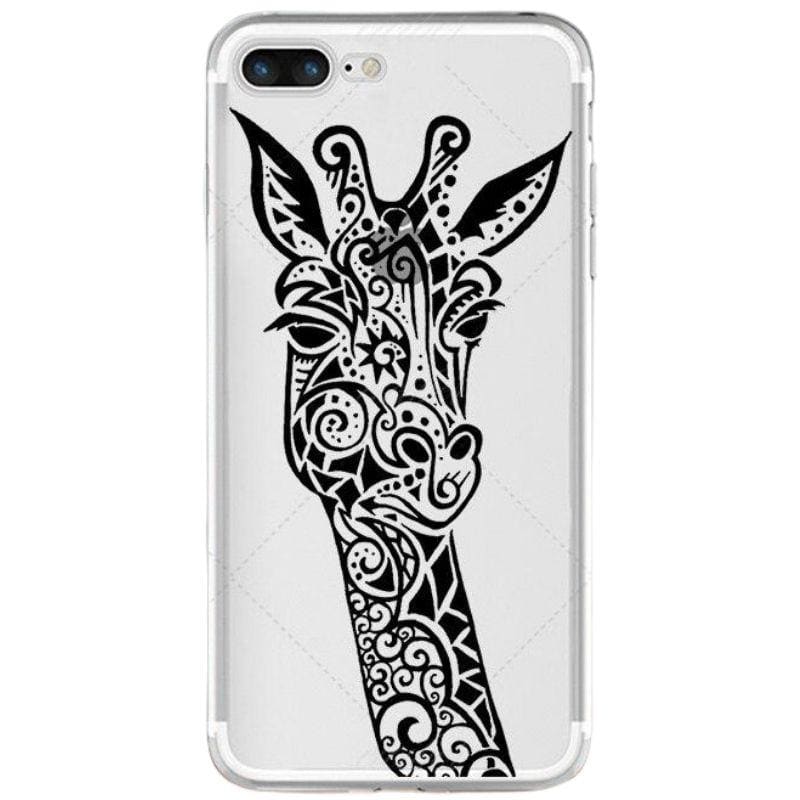 Coque iPhone Animaux <br> Dessin Girafe - Animaux du Monde