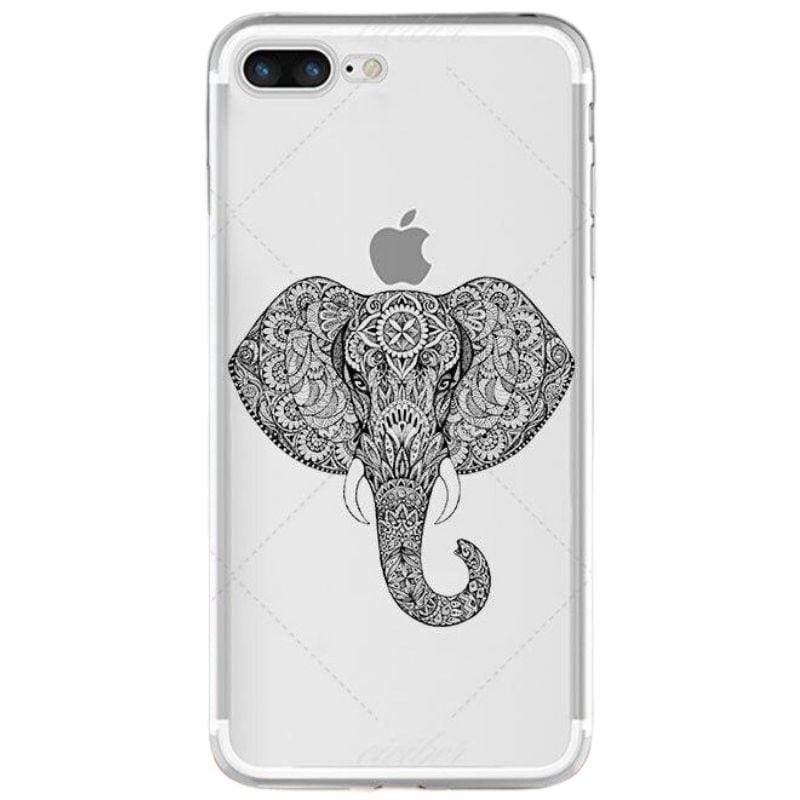 Coque iPhone Animaux <br> Éléphant Croquis - Animaux du Monde