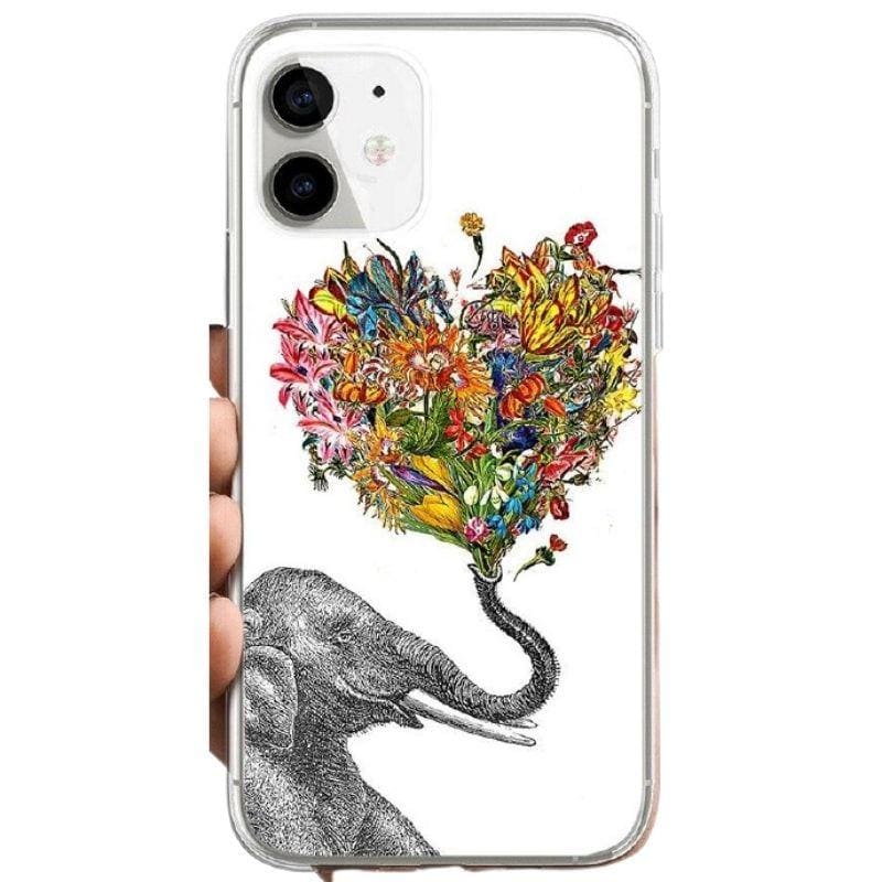 Coque iPhone Animaux <br> Éléphant Heureux - Animaux du Monde