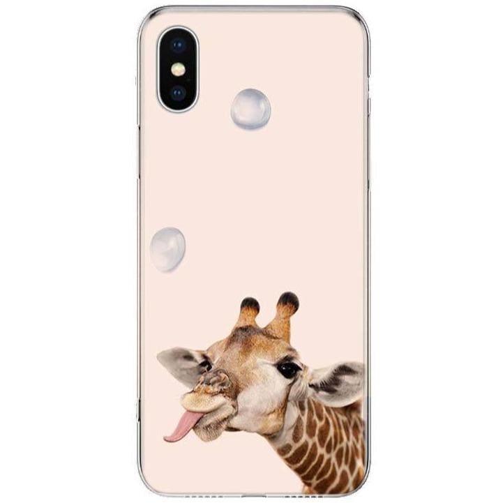 Coque iPhone Animaux <br> Girafe avec des Bulles - Animaux du Monde