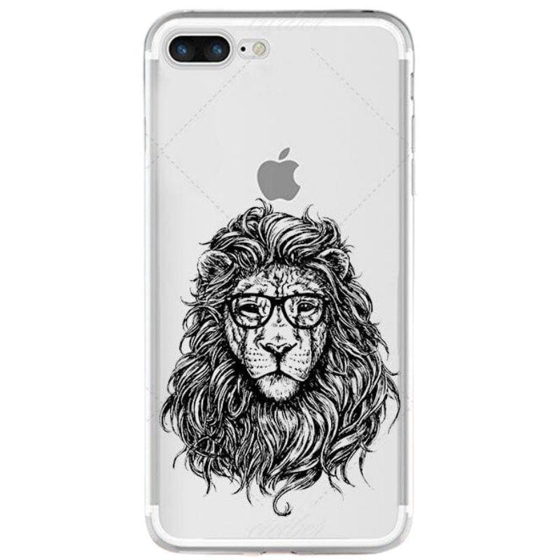 Coque iPhone Animaux <br> Lion intello - Animaux du Monde