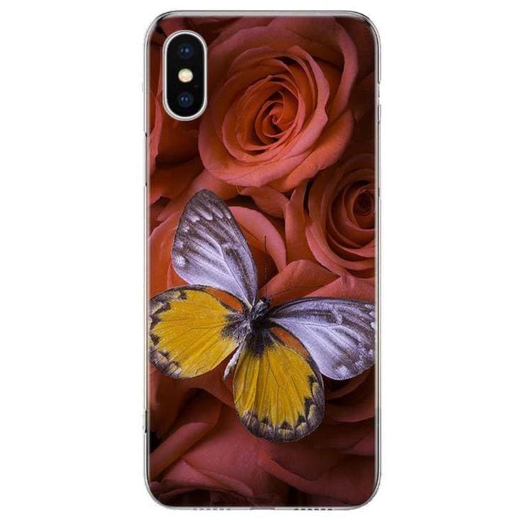 Coque iPhone Animaux <br> Papillon & Rose - Animaux du Monde