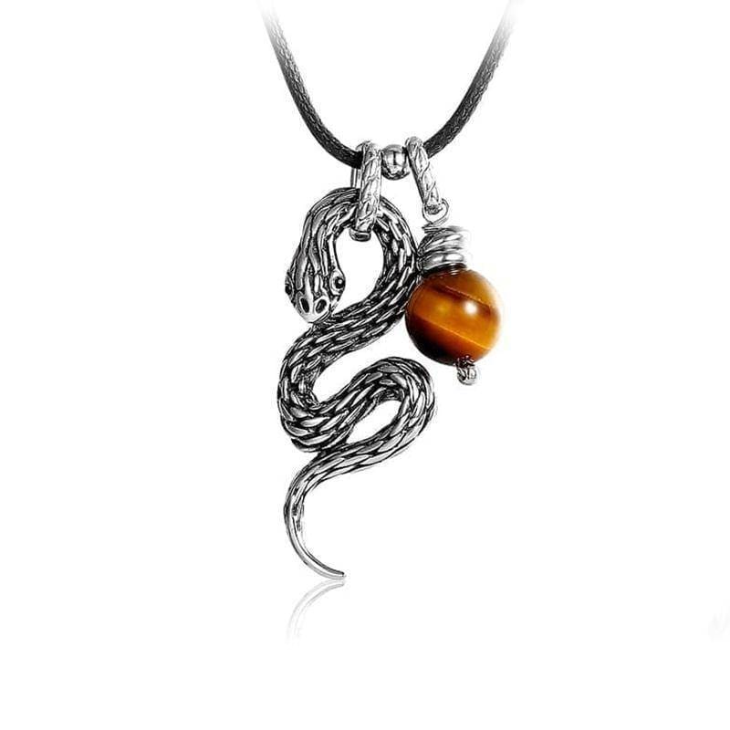 Pendentif Animaux <br> Le Serpent Œil du Tigre - Animaux du Monde