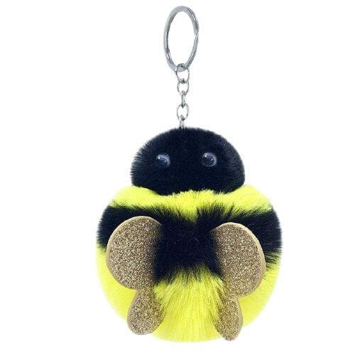 Porte-clés peluche abeille