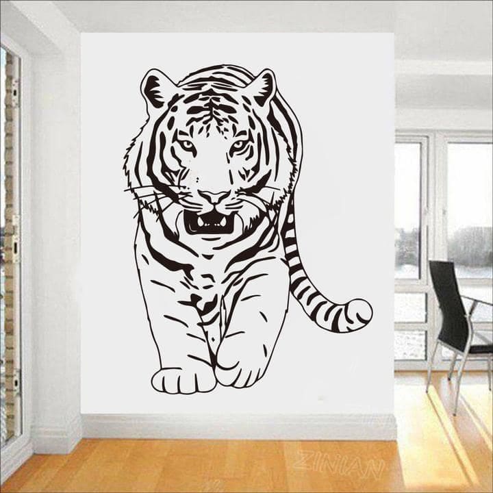 Sticker Mural Tigre Blanc