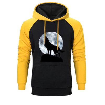 Sweat Animaux Loup - Jaune / Noir / S - Sweat Animaux