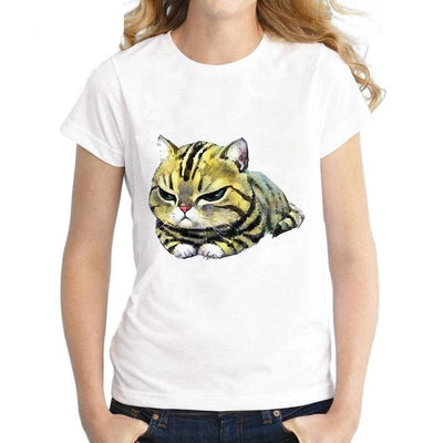T-Shirt Femme Chat Grincheux