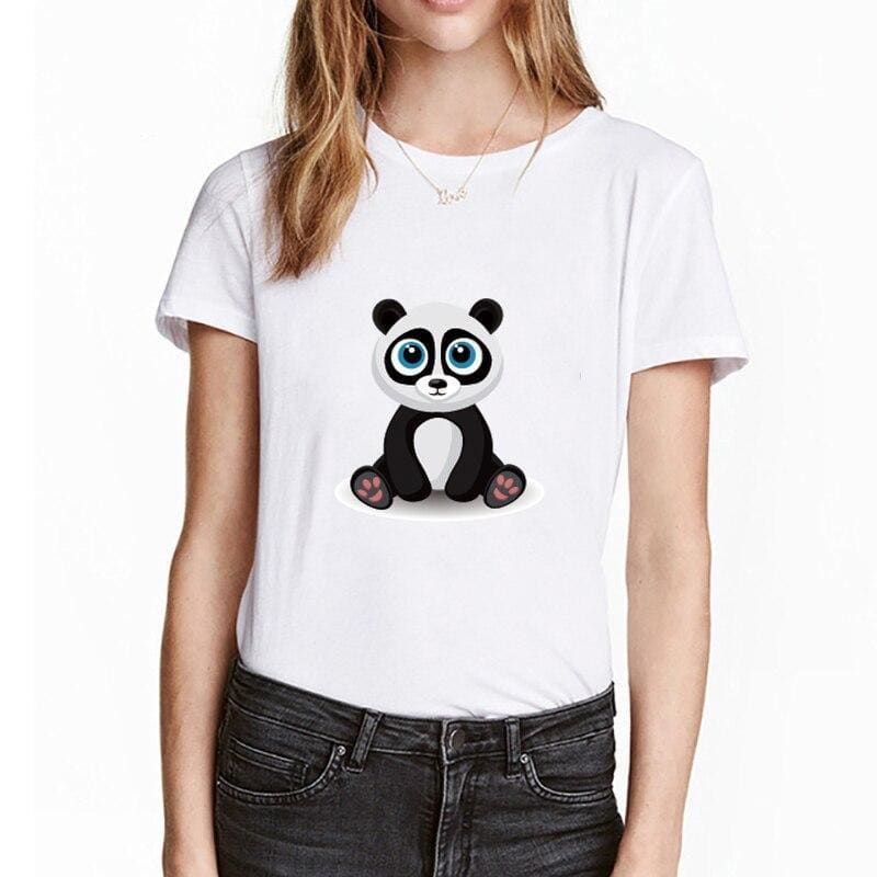  T-Shirt Fille  Ours Noir et Blanc