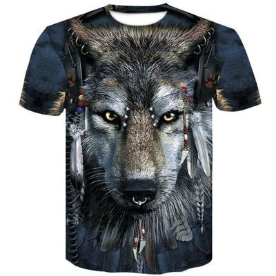 T-Shirt Loup Tribal