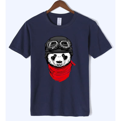 T-Shirt Animaux <br> Noir Panda Biker - Animaux du Monde